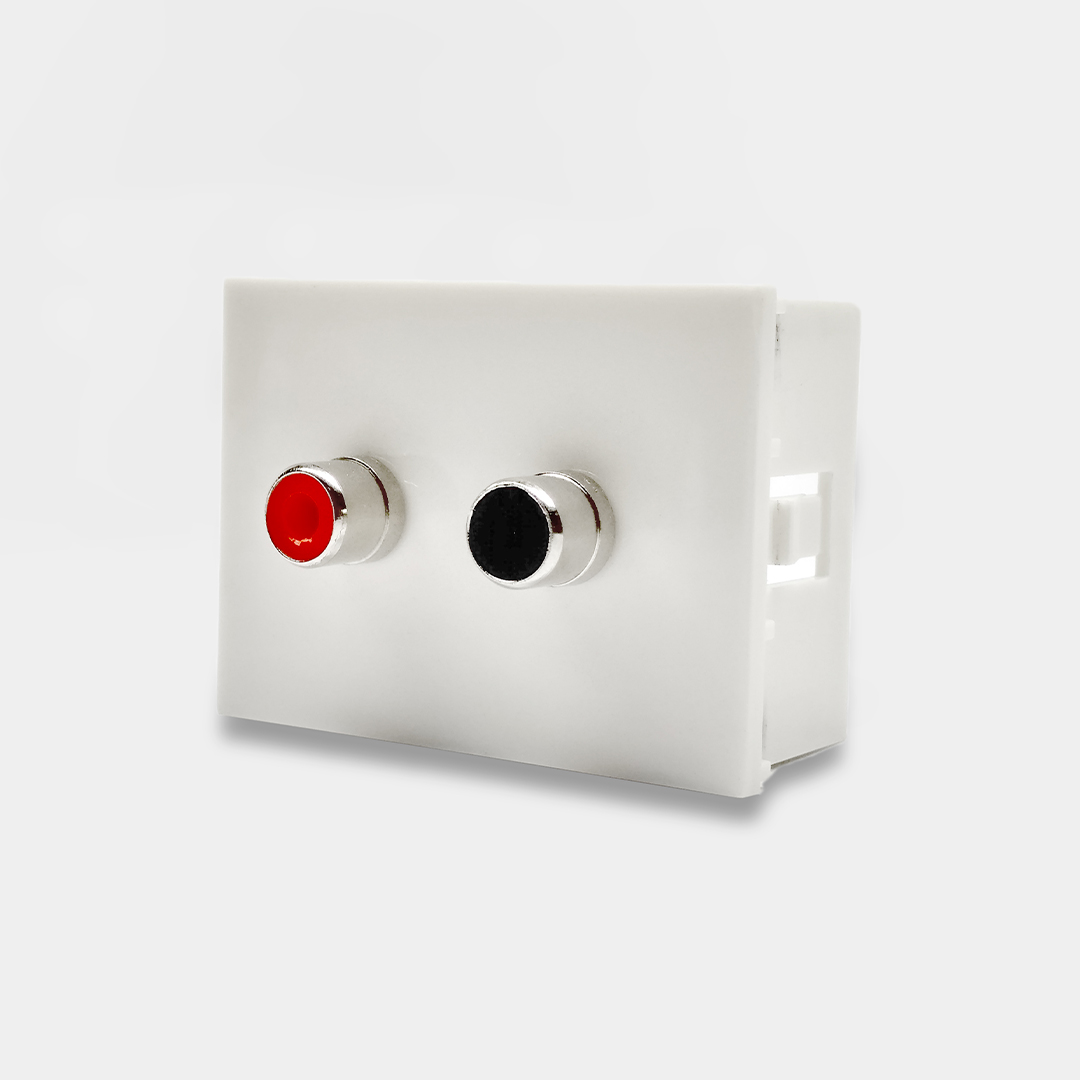MÓDULO CONECTOR TOMA PARLANTE RCA BLANCO