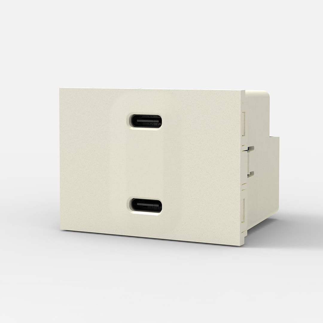 MÓDULO CARGADOR USB DOBLE C+C BLANCO